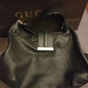 Gucci Guccissima Black Hobo